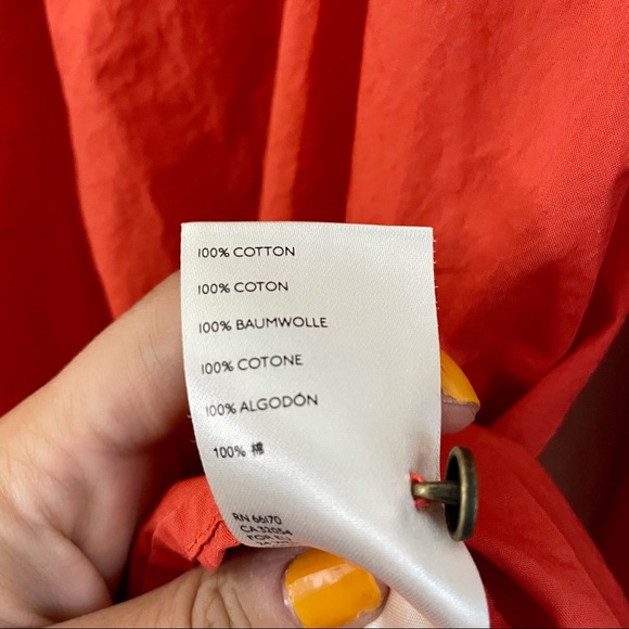 Anthropologie Maeve Jessie red smocked swing top - Picture 7 of 9